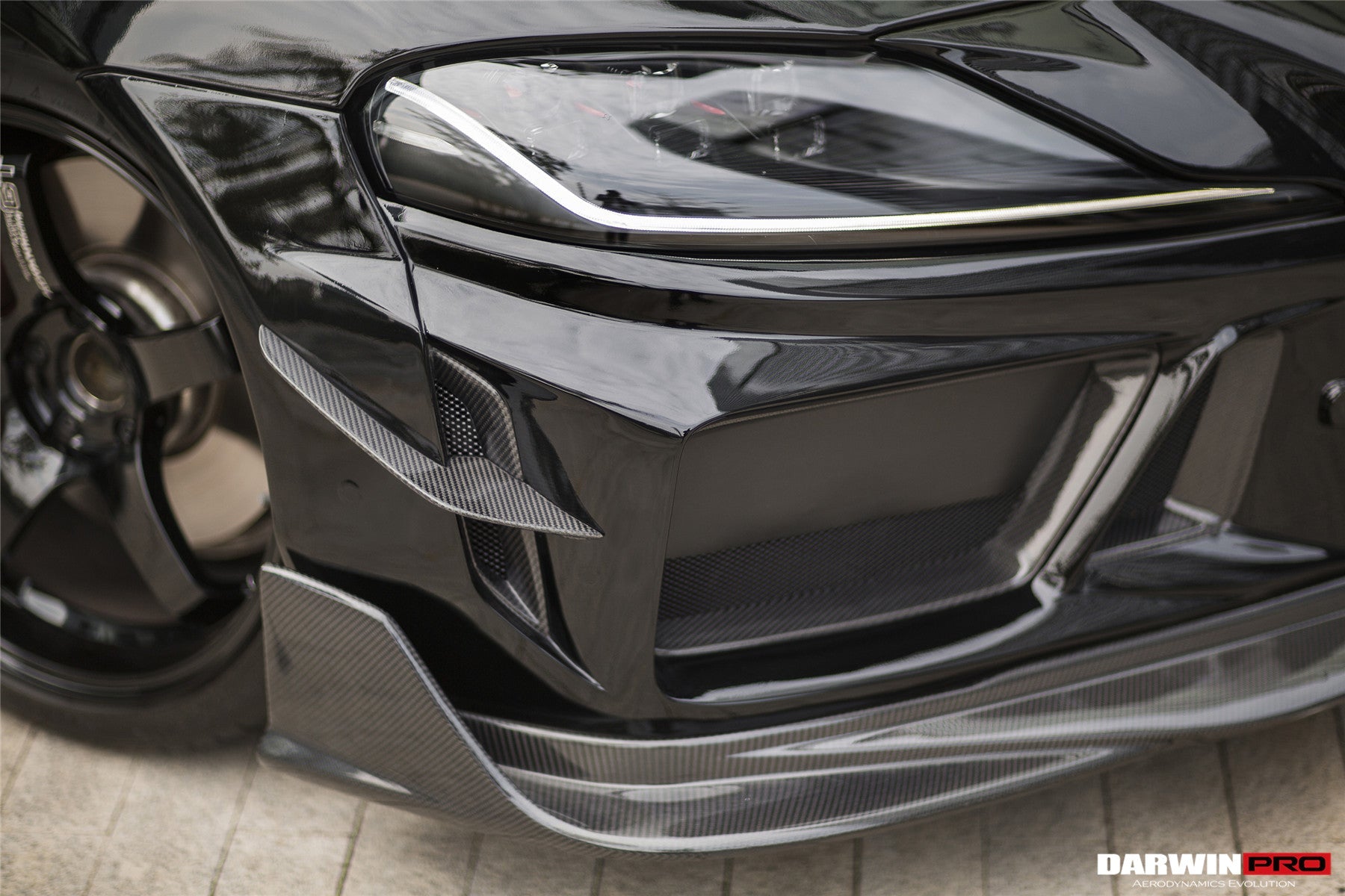DarwinPRO 2019-UP Toyota GR Supra (J29 & DB) A90 A91 BKSSII Style Partial Carbon Fiber Front Bumper