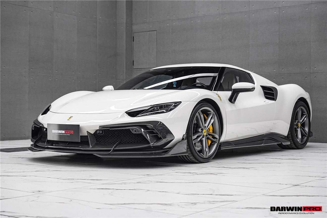 Divisor de parachoques delantero de fibra de carbono DarwinPRO 2022-2025 para Ferrari 296 GTB y GTS tipo F171 iMP