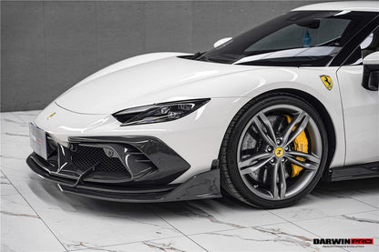 Divisor de parachoques delantero de fibra de carbono DarwinPRO 2022-2025 para Ferrari 296 GTB y GTS tipo F171 iMP