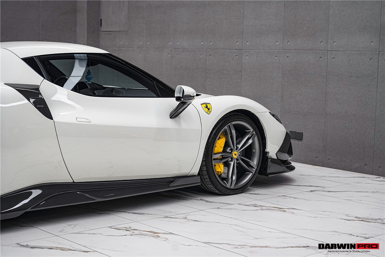 Faldones laterales de fibra de carbono DarwinPRO 2022-2025 para Ferrari 296 GTB y GTS tipo F171 estilo iMP