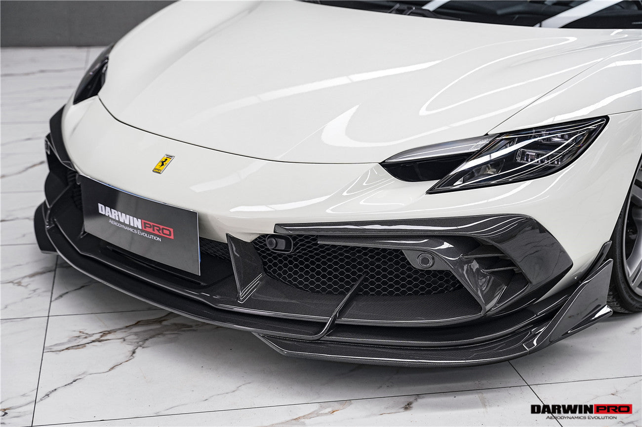 Divisor de parachoques delantero de fibra de carbono DarwinPRO 2022-2025 para Ferrari 296 GTB y GTS tipo F171 iMP