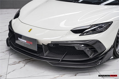 Divisor de parachoques delantero de fibra de carbono DarwinPRO 2022-2025 para Ferrari 296 GTB y GTS tipo F171 iMP