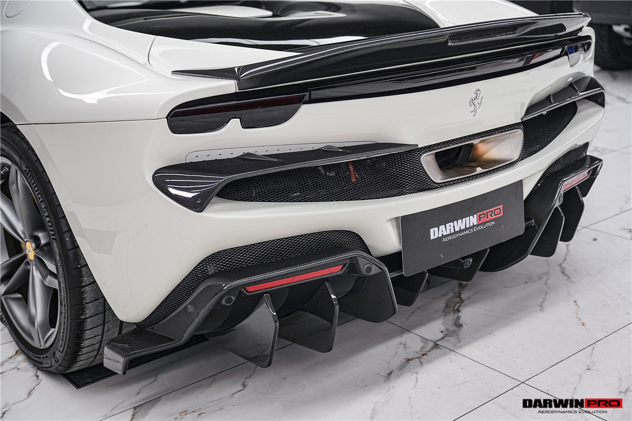 DarwinPRO 2022-2025 Ferrari 296 GTB & GTS Type F171 iMP Style Carbon Fiber Rear Diffuser With Undertray