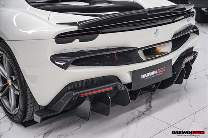 DarwinPRO 2022-2025 Ferrari 296 GTB & GTS Type F171 iMP Style Carbon Fiber Rear Diffuser With Undertray