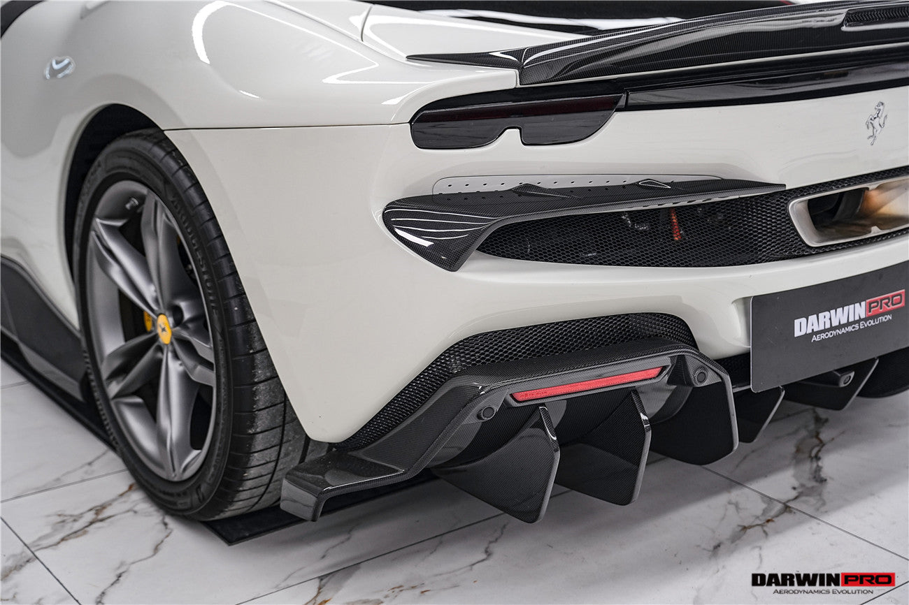 DarwinPRO 2022-2025 Ferrari 296 GTB & GTS Type F171 iMP Style Carbon Fiber Rear Bumper Trim