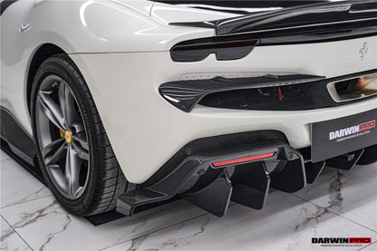 DarwinPRO 2022-2025 Ferrari 296 GTB & GTS Type F171 iMP Style Carbon Fiber Rear Bumper Trim