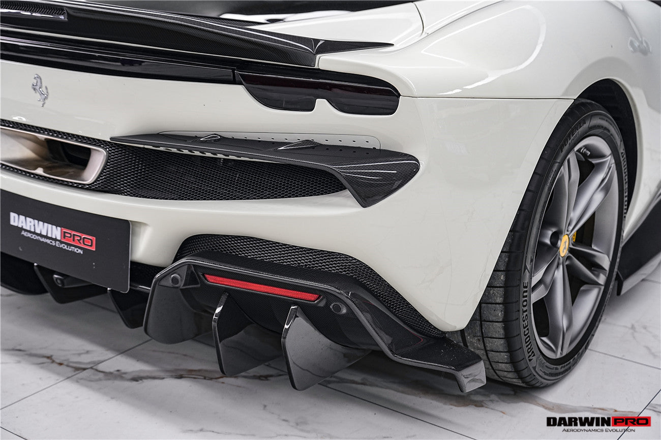 DarwinPRO 2022-2025 Ferrari 296 GTB & GTS Type F171 iMP Style Carbon Fiber Rear Bumper Trim