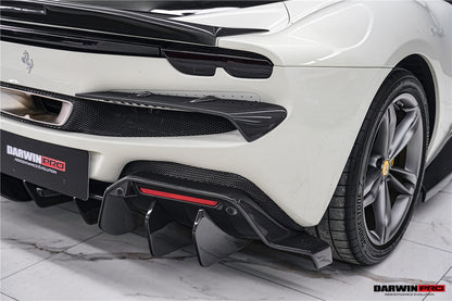 DarwinPRO 2022-2025 Ferrari 296 GTB & GTS Type F171 iMP Style Carbon Fiber Rear Bumper Trim
