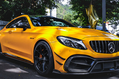 Parachoques delantero DarwinPRO 2015-2021 Mercedes Benz W205 C63 C63S AMG Coupé IMP Performance de fibra de carbono parcial con canards