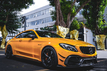 Parachoques delantero DarwinPRO 2015-2021 Mercedes Benz W205 C63 C63S AMG Coupé IMP Performance de fibra de carbono parcial con canards