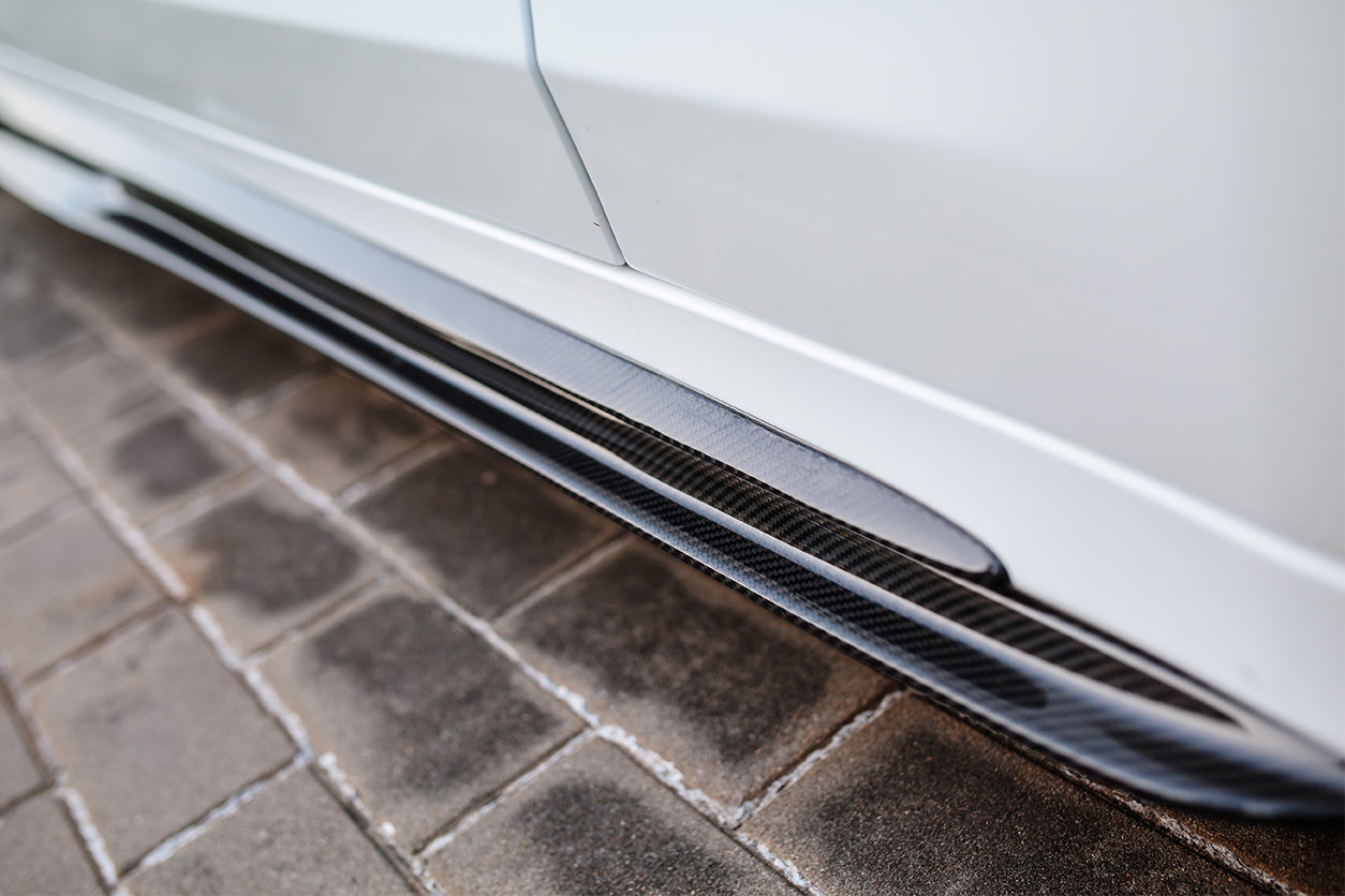 Extensión de faldones laterales de fibra de carbono DarwinPRO para Mercedes Benz W205 C63 AMG C43 Clase C Sedán 2015-2021