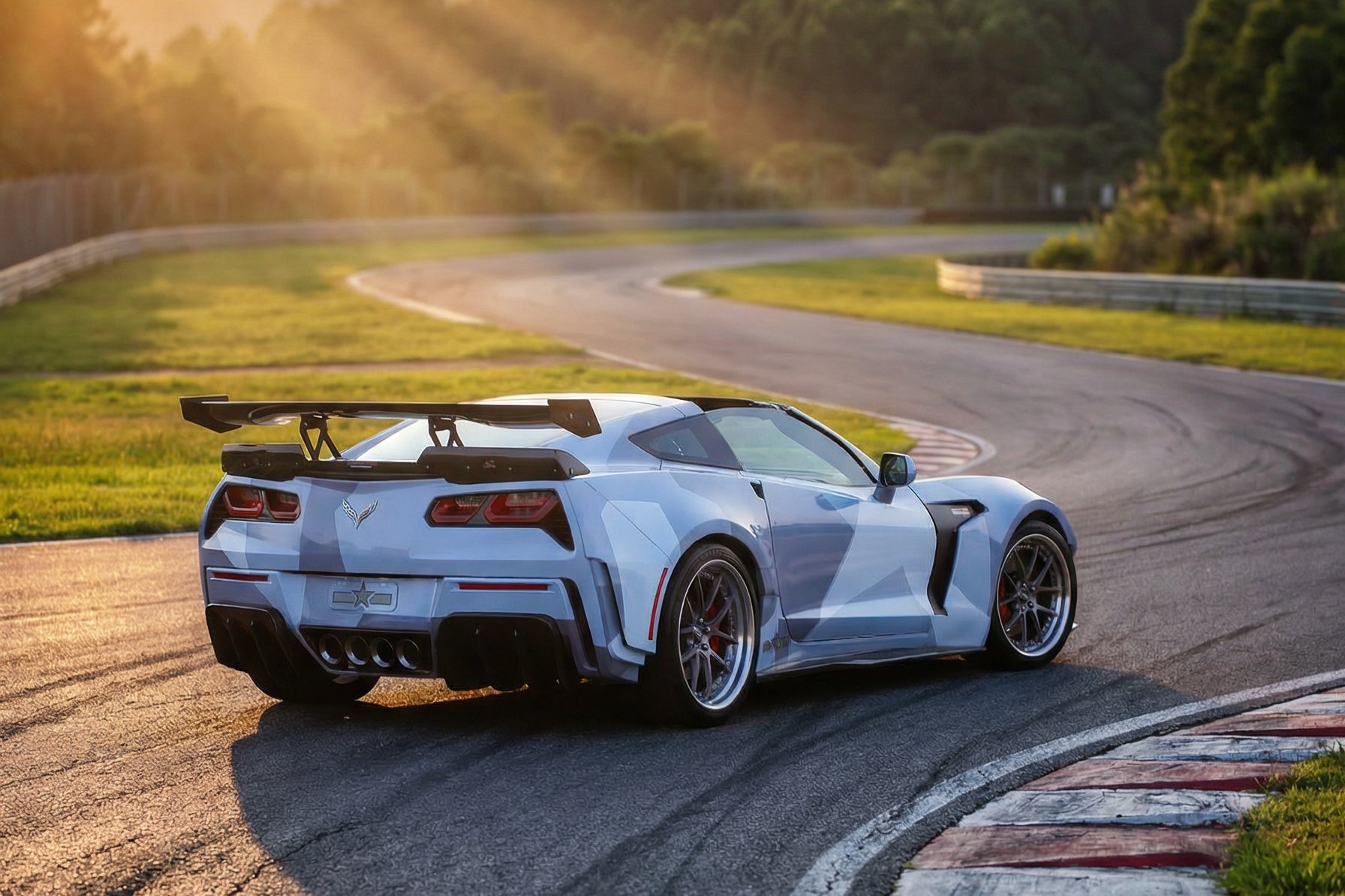 Difusor trasero DarwinPRO 2013-2019 Corvette C7 Z51 Grandsport Z06 estilo BKSS