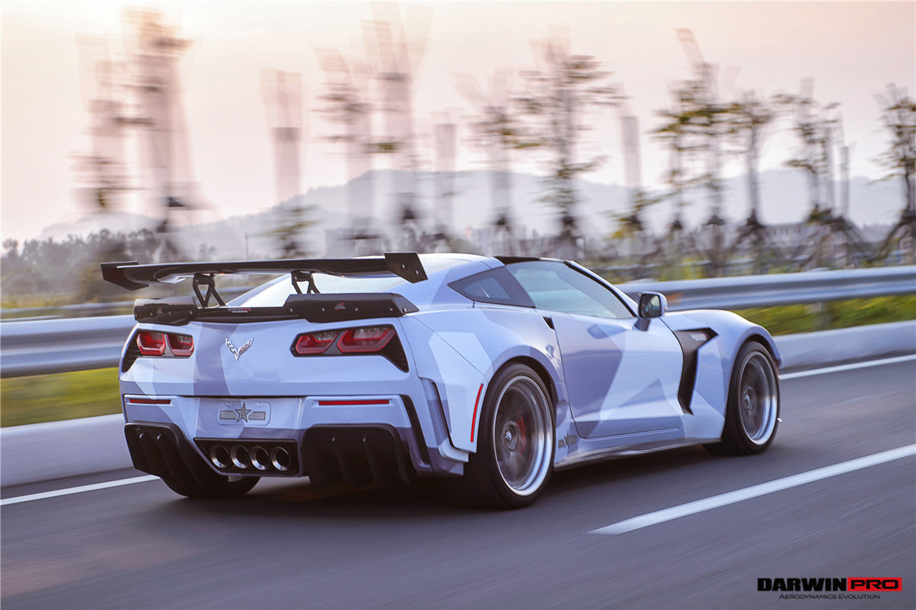 Guardabarros trasero ancho de poliéster reforzado con fibra DarwinPRO 2013-2017 Corvette C7 Z51 BKSS