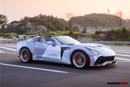 Guardabarros trasero ancho de poliéster reforzado con fibra DarwinPRO 2013-2017 Corvette C7 Z51 BKSS