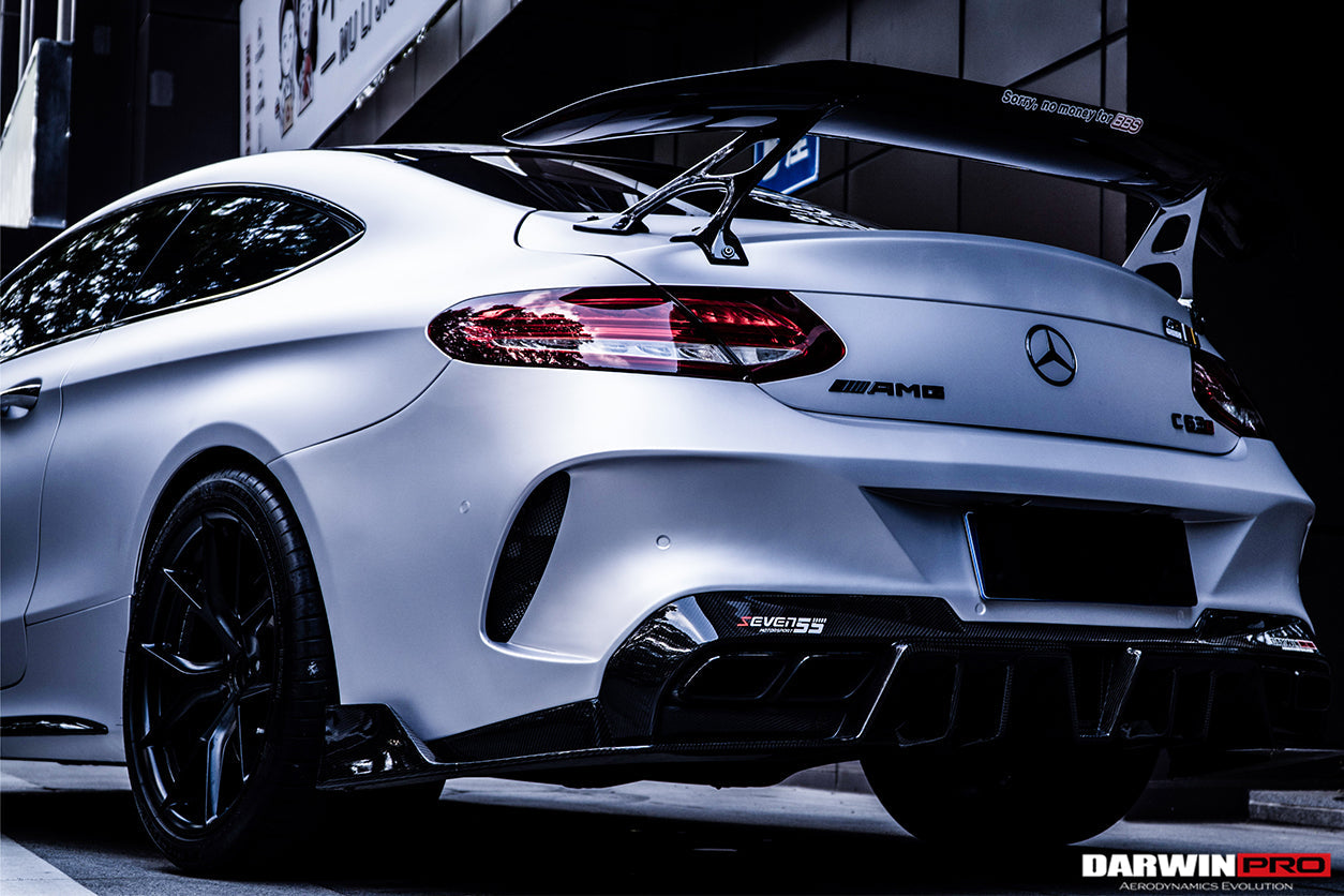 Parachoques trasero de fibra de carbono parcial DarwinPRO IMP Performance para Mercedes Benz Clase C Coupé 2015-2023