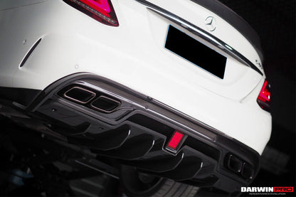 DarwinPRO 2015-2021 Mercedes Benz W205 C63 S AMG Sedan IMP Performance Carbon Fiber Rear Diffuser with Caps