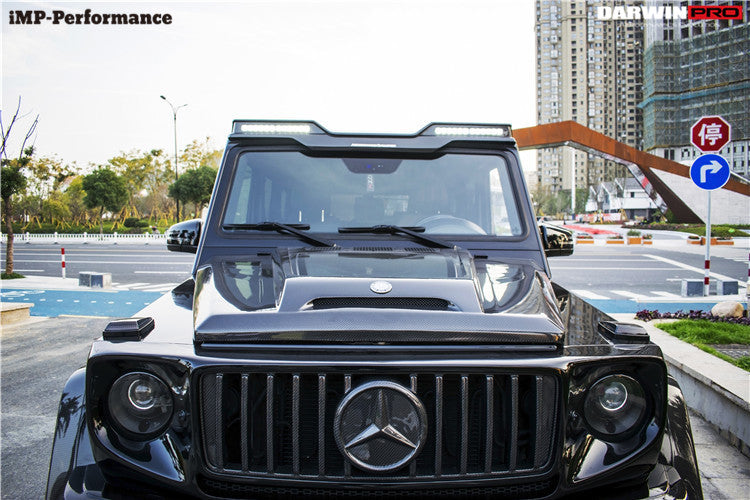 Alerón delantero de techo DarwinPRO de fibra de carbono para Mercedes Benz W463 G Wagon IMP (2008-2018) | Compatible con G500, G550, G63 AMG y G65 AMG