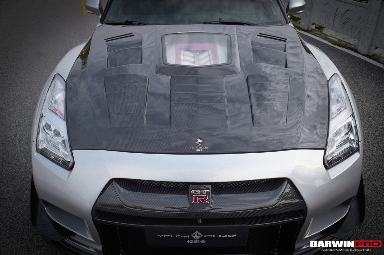 Capó de fibra de carbono DarwinPRO 2008-2016 Nissan GTR R35 CBA DBA IMP de alto rendimiento