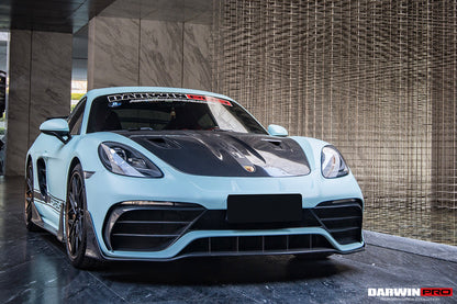 DarwinPRO 2021-2025 Porsche 718 Cayman And Boxster Stuttmate Part Carbon Fiber Front Bumper With ACC Hole