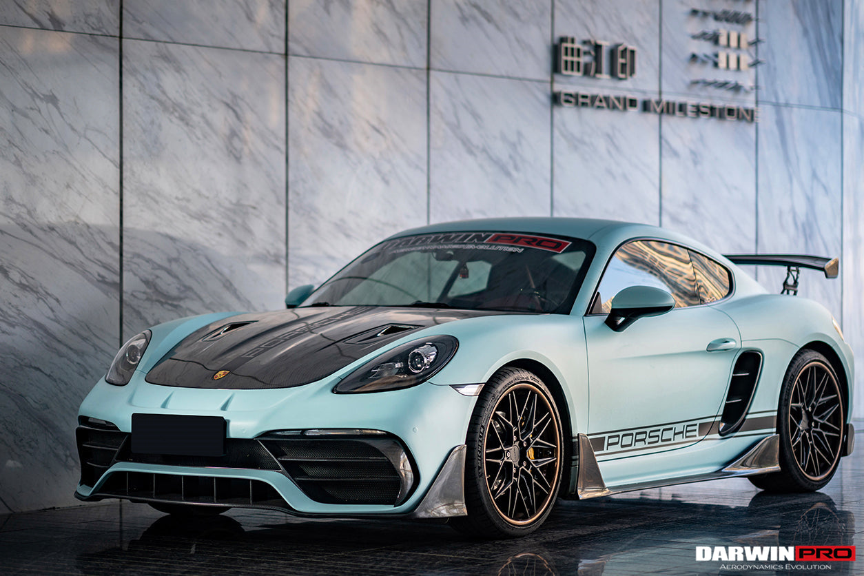 DarwinPRO 2021-2025 Porsche 718 Cayman And Boxster Stuttmate Part Carbon Fiber Front Bumper With ACC Hole