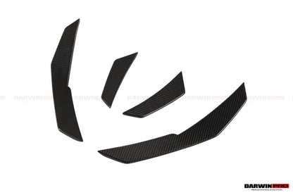 Canards delanteros de fibra de carbono seco DarwinPRO 2016-2018 para Audi R8 GEN2 Coupé y Spyder Performance Parts Style