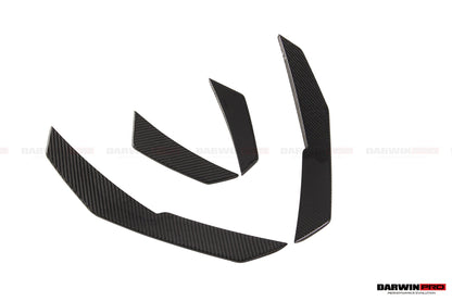 Canards delanteros de fibra de carbono seco DarwinPRO 2016-2018 para Audi R8 GEN2 Coupé y Spyder Performance Parts Style