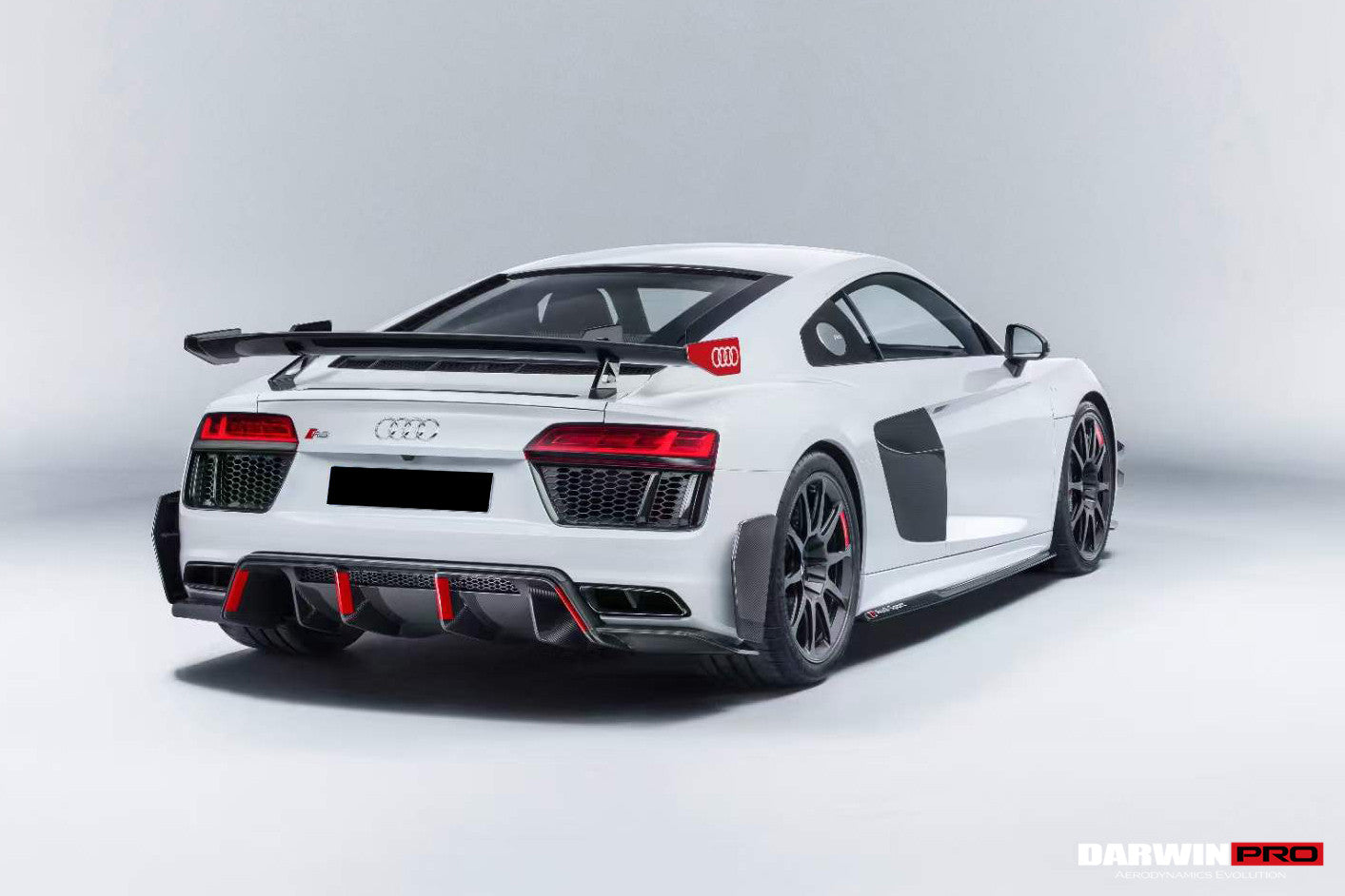 DarwinPRO 2016-2025 Audi R8 GEN2 Coupe & Spyder Performance Parts Style Dry Carbon Fiber Trunk Wing with Aluminum Legs