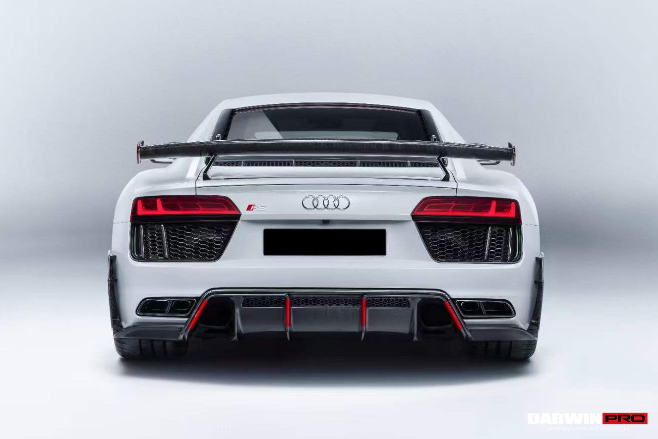 DarwinPRO 2016-2025 Audi R8 GEN2 Coupe & Spyder Performance Parts Style Dry Carbon Fiber Trunk Wing with Aluminum Legs