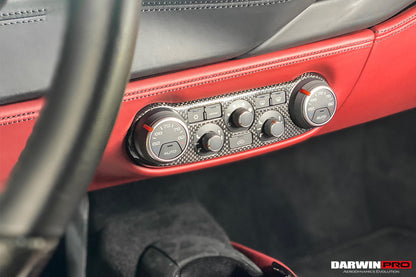 DarwinPRO Dry Carbon Fiber AC Control Panel Cover | 2015-2020 Ferrari 488 GTB & Spider
