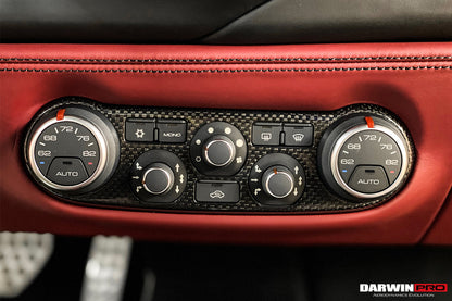DarwinPRO Dry Carbon Fiber AC Control Panel Cover | 2015-2020 Ferrari 488 GTB & Spider