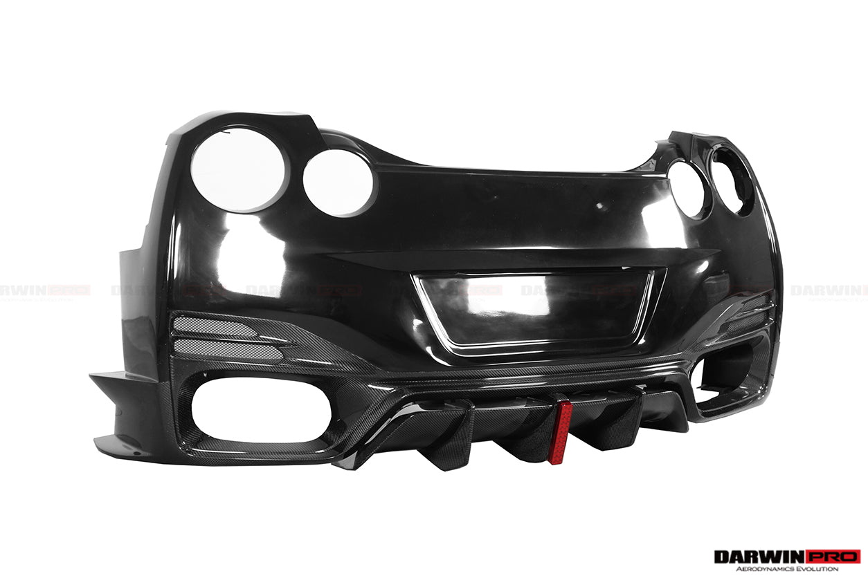 DarwinPRO BKSSII Style Rear Bumper with Diffuser Undertray And LED Light | 2008-2023 Nissan GTR R35