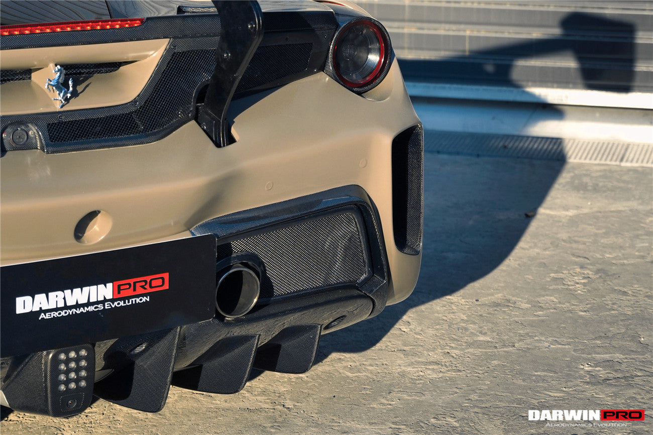 DarwinPRO 2015-2020 Ferrari 488 GTB Challenge Evo Modena Style Rear Bumper With Deck Lid Wing & Diffuser