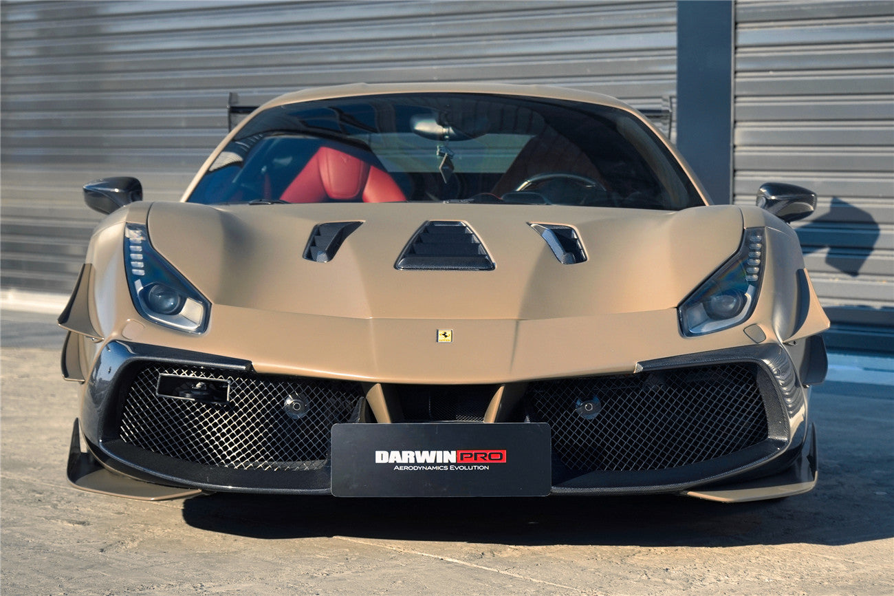 Parachoques delantero DarwinPRO estilo Módena para Ferrari 488 Challenge Evo 2015-2020 | Compatible con GTB y Spider