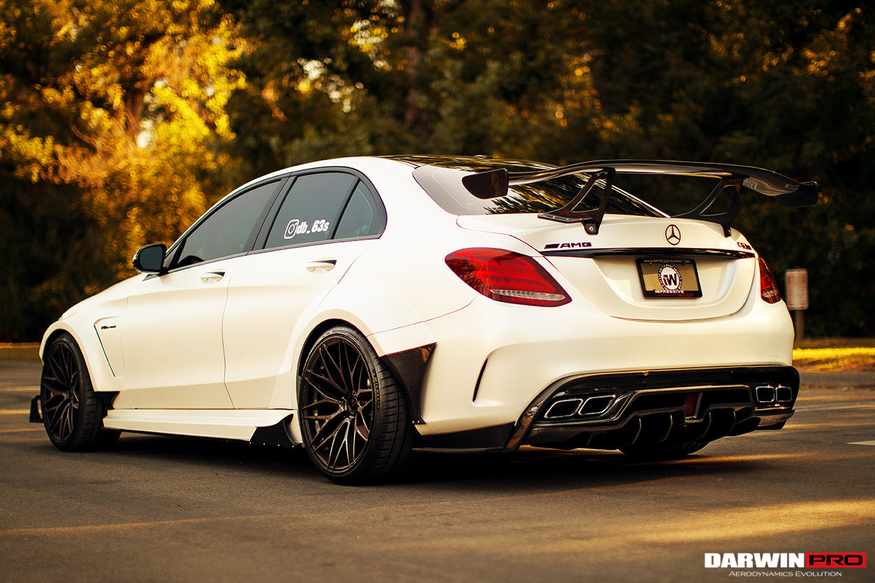 DarwinPRO 2015-2021 Mercedes Benz W205 C63 S AMG Sedan IMP Performance Carbon Fiber Rear Diffuser with Caps