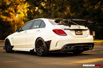 DarwinPRO 2015-2021 Mercedes Benz W205 C63 S AMG Sedan IMP Performance Carbon Fiber Rear Diffuser with Caps