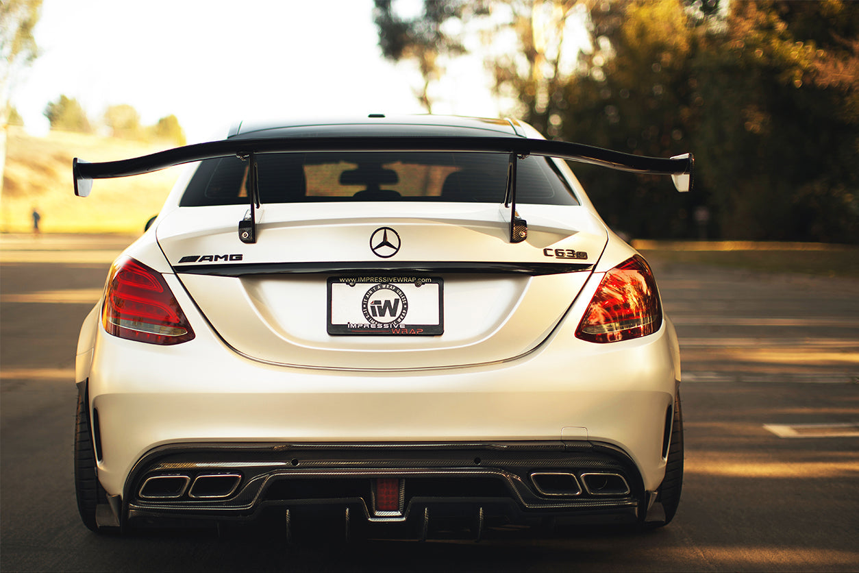 DarwinPRO 2015-2021 Mercedes Benz W205 C63 S AMG Sedan IMP Performance Carbon Fiber Rear Diffuser with Caps