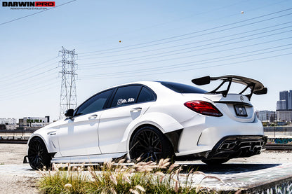 DarwinPRO 2015-2021 Mercedes Benz W205 C63 S AMG Sedan IMP Performance Carbon Fiber Rear Diffuser with Caps