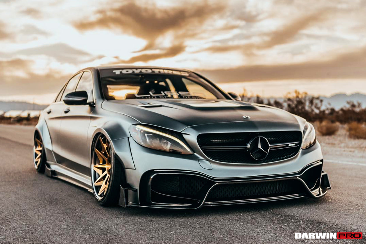 Capó de fibra de carbono parcial DarwinPRO para Mercedes Benz W205 C63 y S AMG IMP Performance (2015-2021)