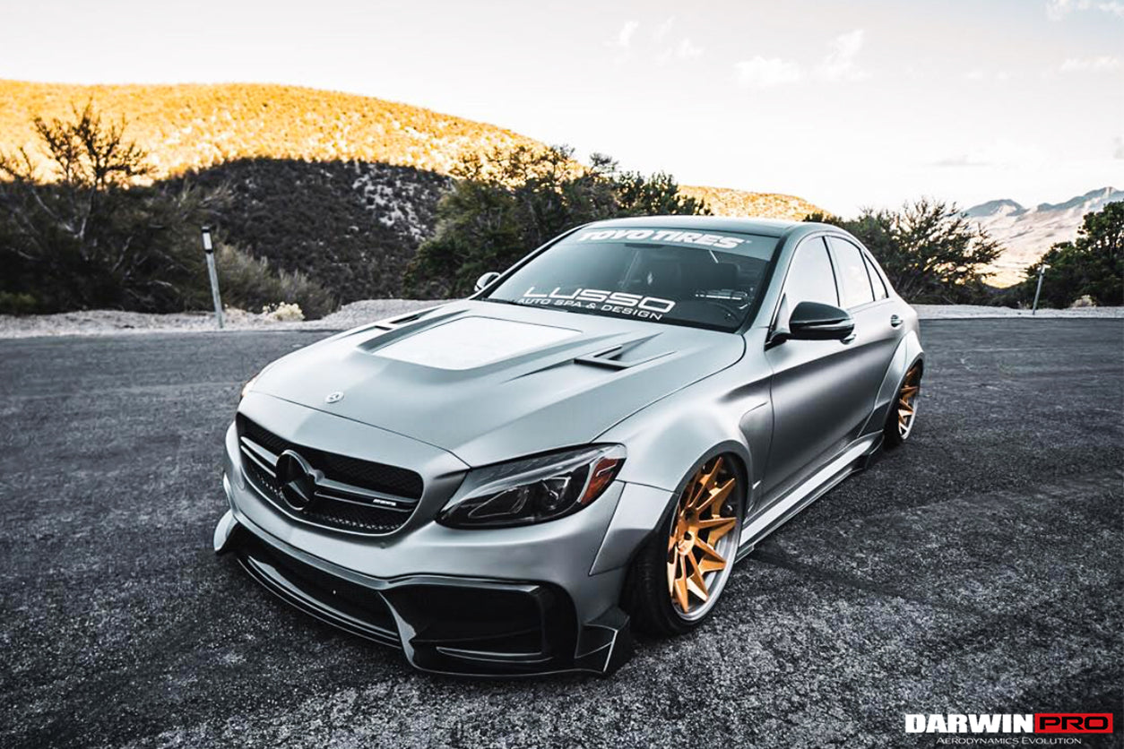 DarwinPRO 2015-2021 Mercedes Benz W205 C63 S AMG Sedan IMP Performance Partial Carbon Fiber front bumper