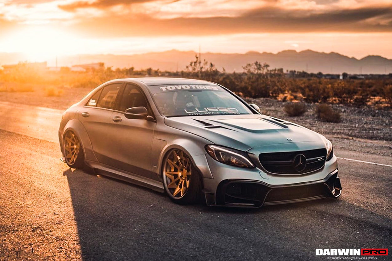 DarwinPRO 2015-2021 Mercedes Benz W205 C63 S AMG Sedan IMP Performance Partial Carbon Fiber front bumper