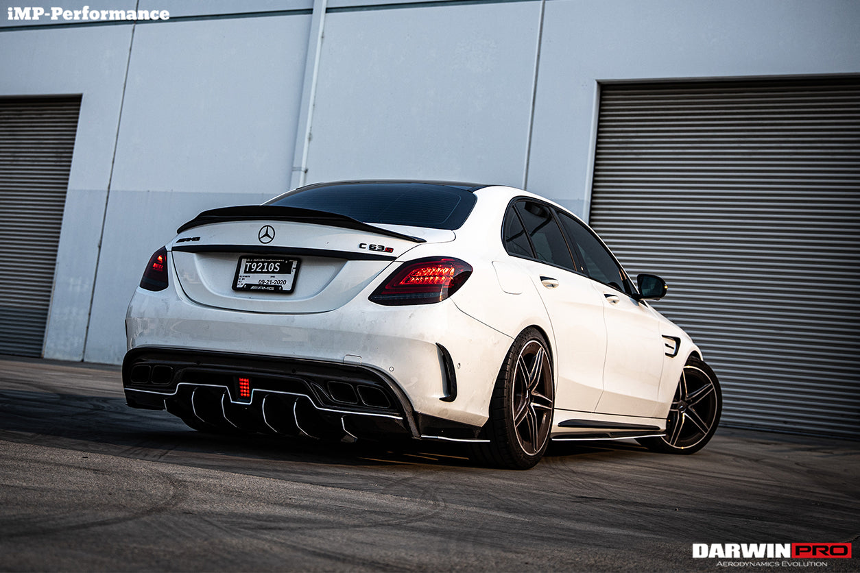 DarwinPRO 2015-2021 Mercedes Benz W205 C63 S AMG Sedan IMP Performance Carbon Fiber Rear Diffuser with Caps