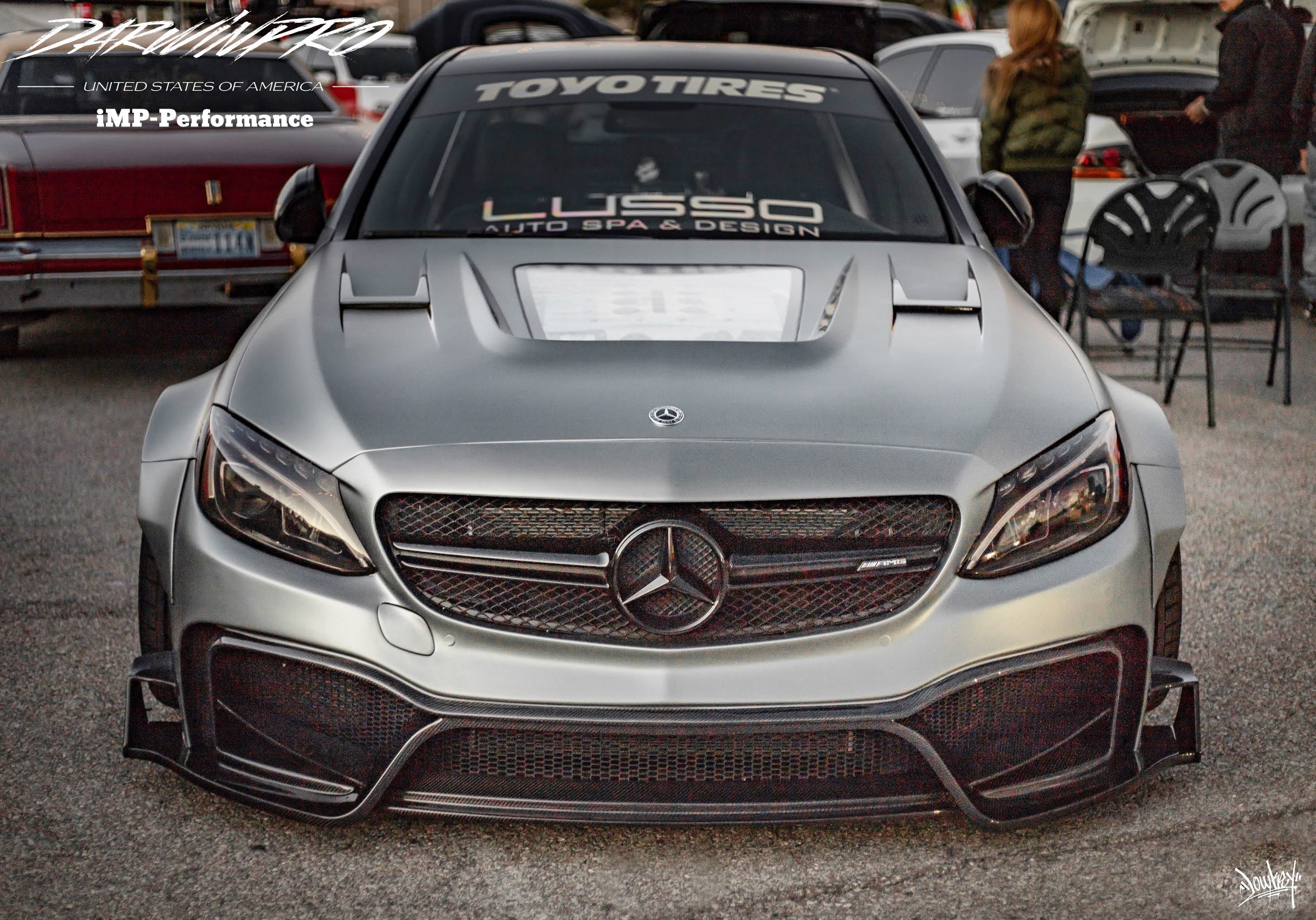 DarwinPRO 2015-2021 Mercedes Benz W205 C63 S AMG Sedan IMP Performance Partial Carbon Fiber front bumper