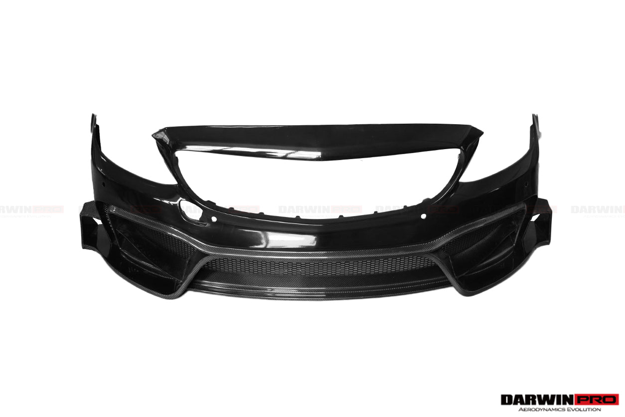 DarwinPRO 2015-2021 Mercedes Benz W205 C63 S AMG Sedan IMP Performance Partial Carbon Fiber front bumper