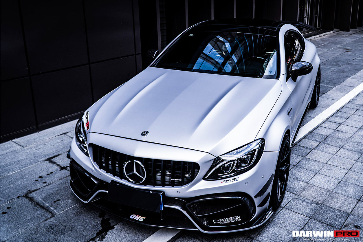DarwinPRO 2015-2021 Mercedes Benz W205 C63 C63S AMG Coupe IMP Performance Partial Carbon Fiber Front Bumper With Grille & Canards