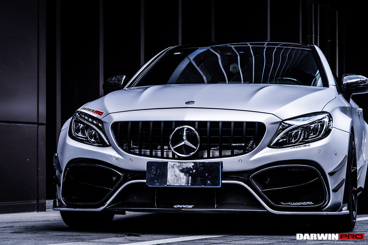 DarwinPRO 2015-2021 Mercedes Benz W205 C63 C63S AMG Coupe IMP Performance Partial Carbon Fiber Front Bumper With Grille & Canards