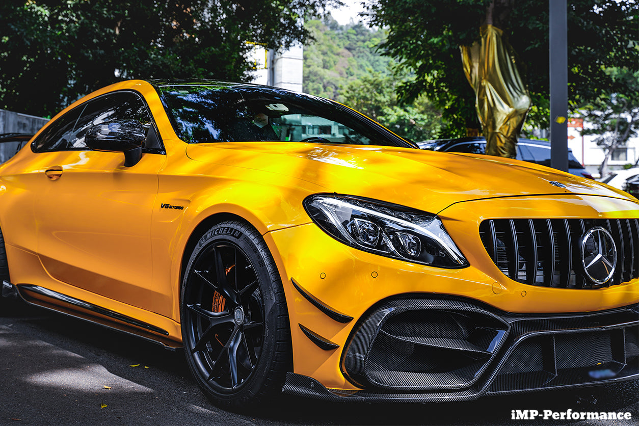 DarwinPRO 2015-2021 Mercedes Benz W205 C63 C63S AMG Coupe IMP Performance Partial Carbon Fiber Front Bumper With Grille & Canards