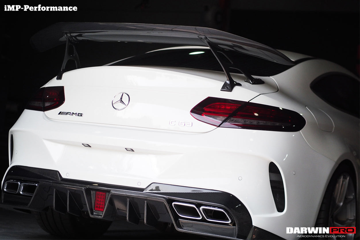 Parachoques trasero de fibra de carbono parcial DarwinPRO IMP Performance para Mercedes Benz Clase C Coupé 2015-2023