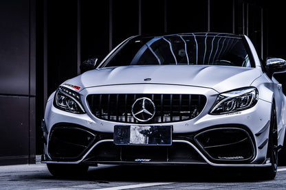 Parachoques delantero DarwinPRO 2015-2021 Mercedes Benz W205 C63 C63S AMG Coupé IMP Performance de fibra de carbono parcial con canards
