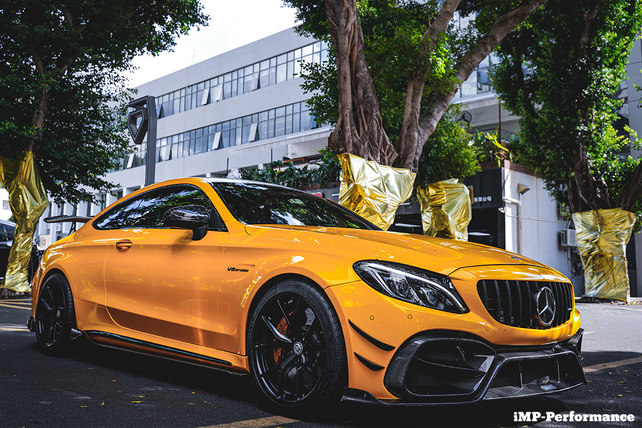 DarwinPRO 2015-2021 Mercedes Benz W205 C63 C63S AMG Coupe IMP Performance Partial Carbon Fiber Front Bumper With Grille & Canards