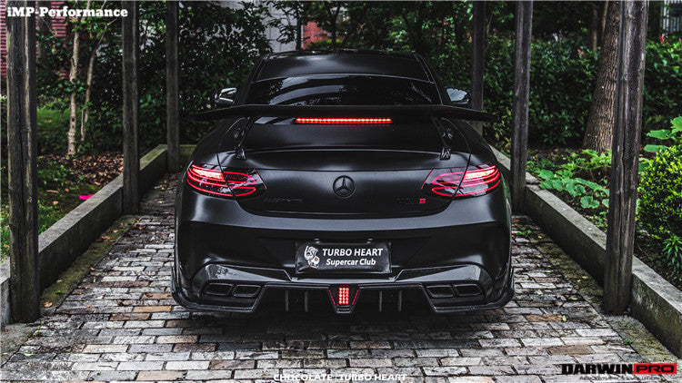 Parachoques trasero de fibra de carbono parcial DarwinPRO IMP Performance para Mercedes Benz Clase C Coupé 2015-2023